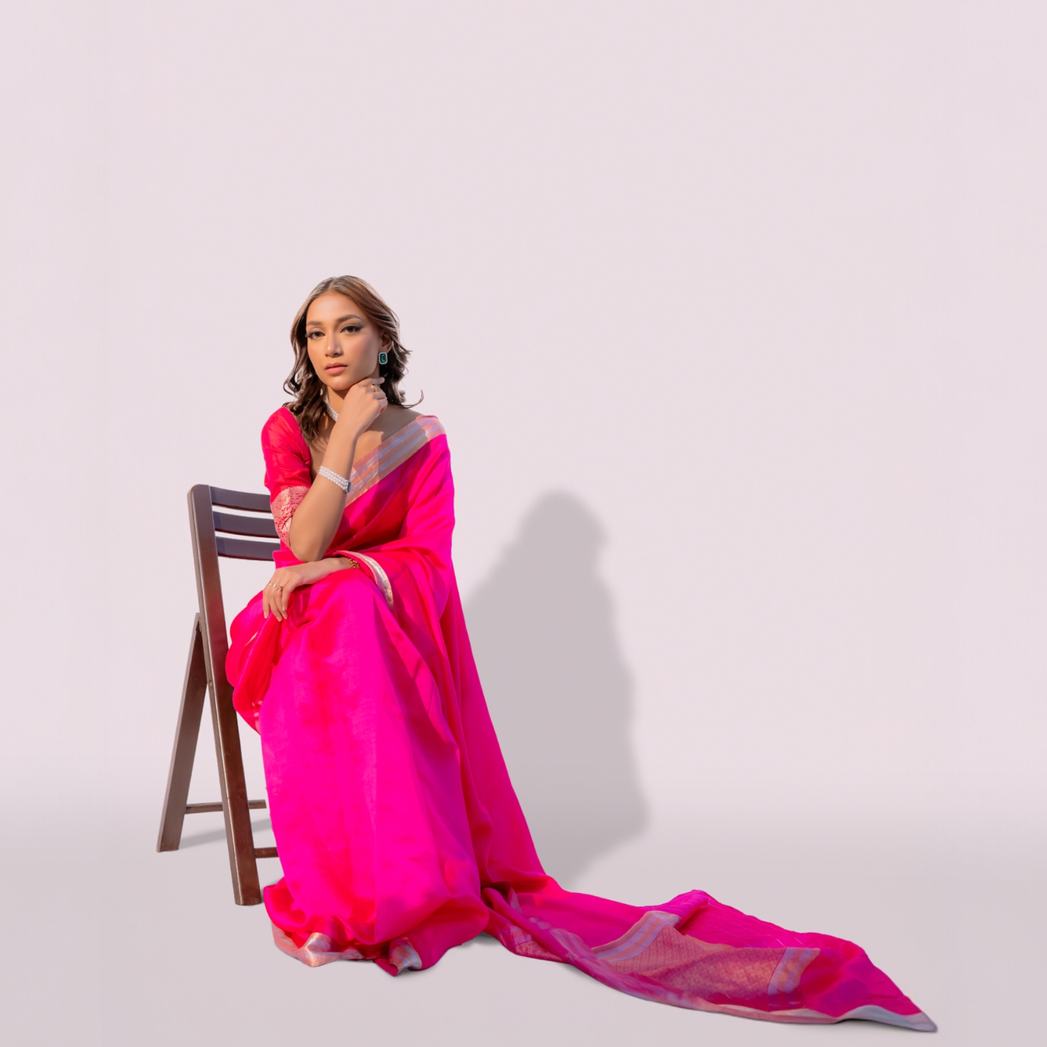 Pink Handwoven Banarasi Saree in UK