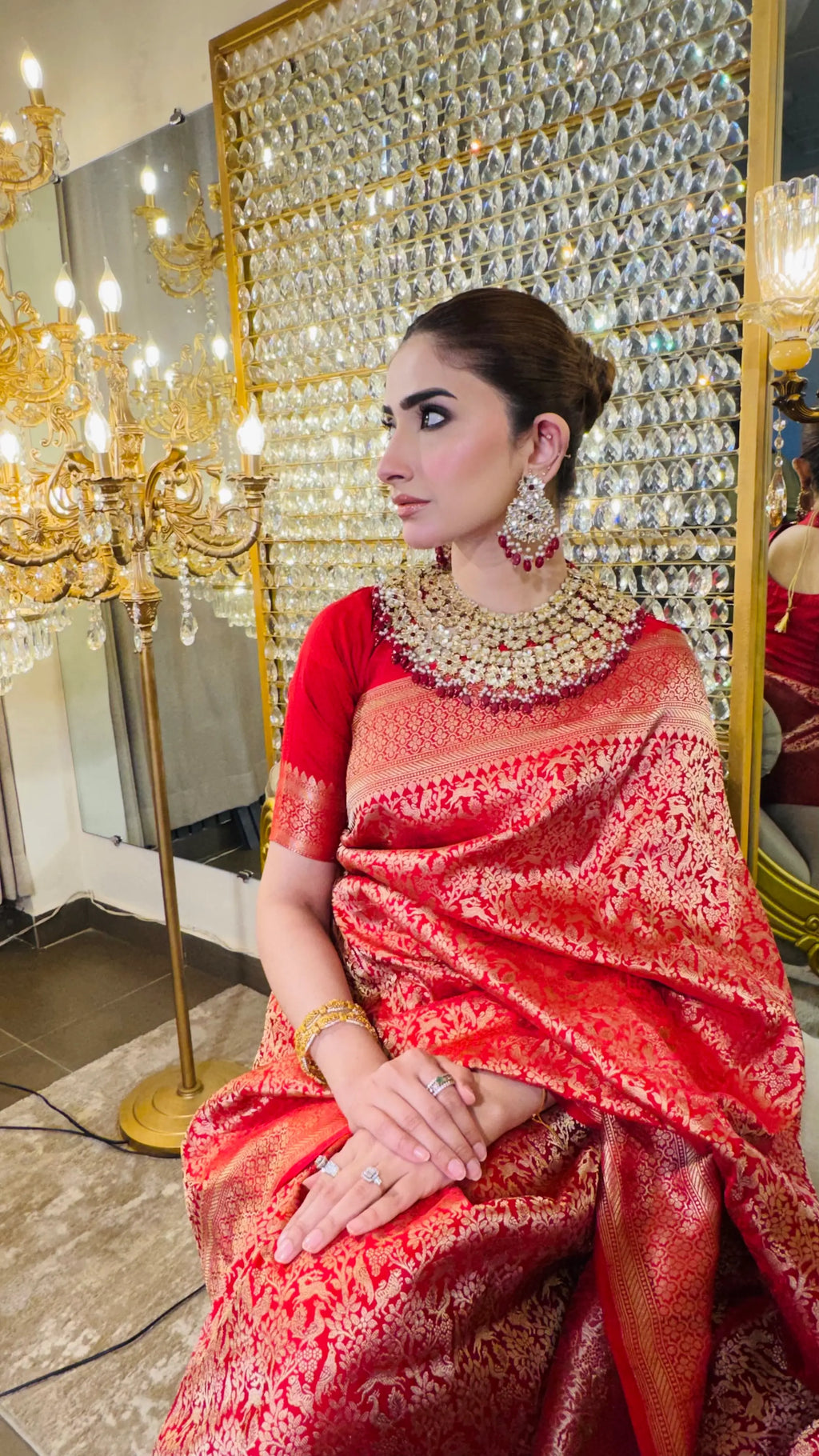 Scarlet Dynasty | Handwoven Banarasi Saree