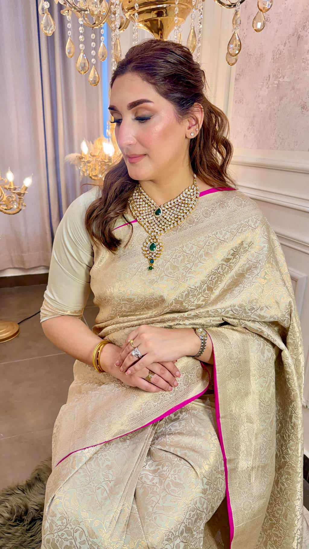 Ivory Whisper 1.1 | Handwoven Banarasi Saree