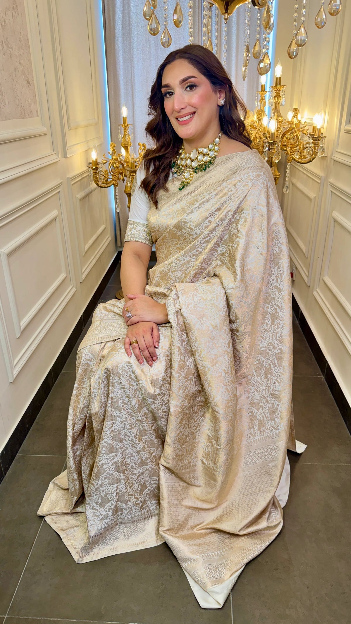 Ivory Whisper 1.3 | Handwoven Banarasi Saree