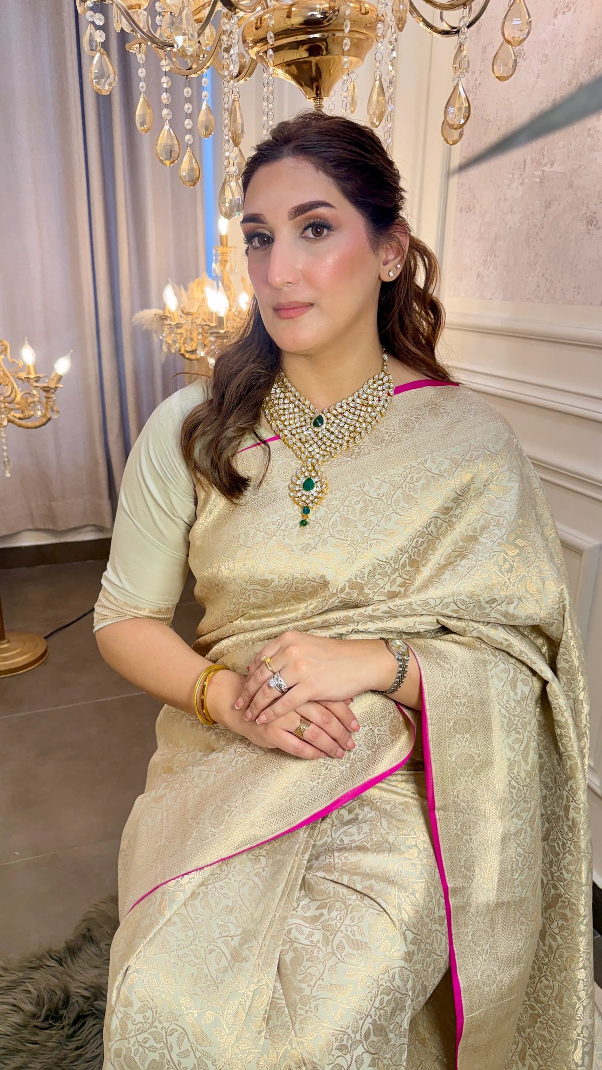 Ivory Whisper 1.1 | Handwoven Banarasi Saree