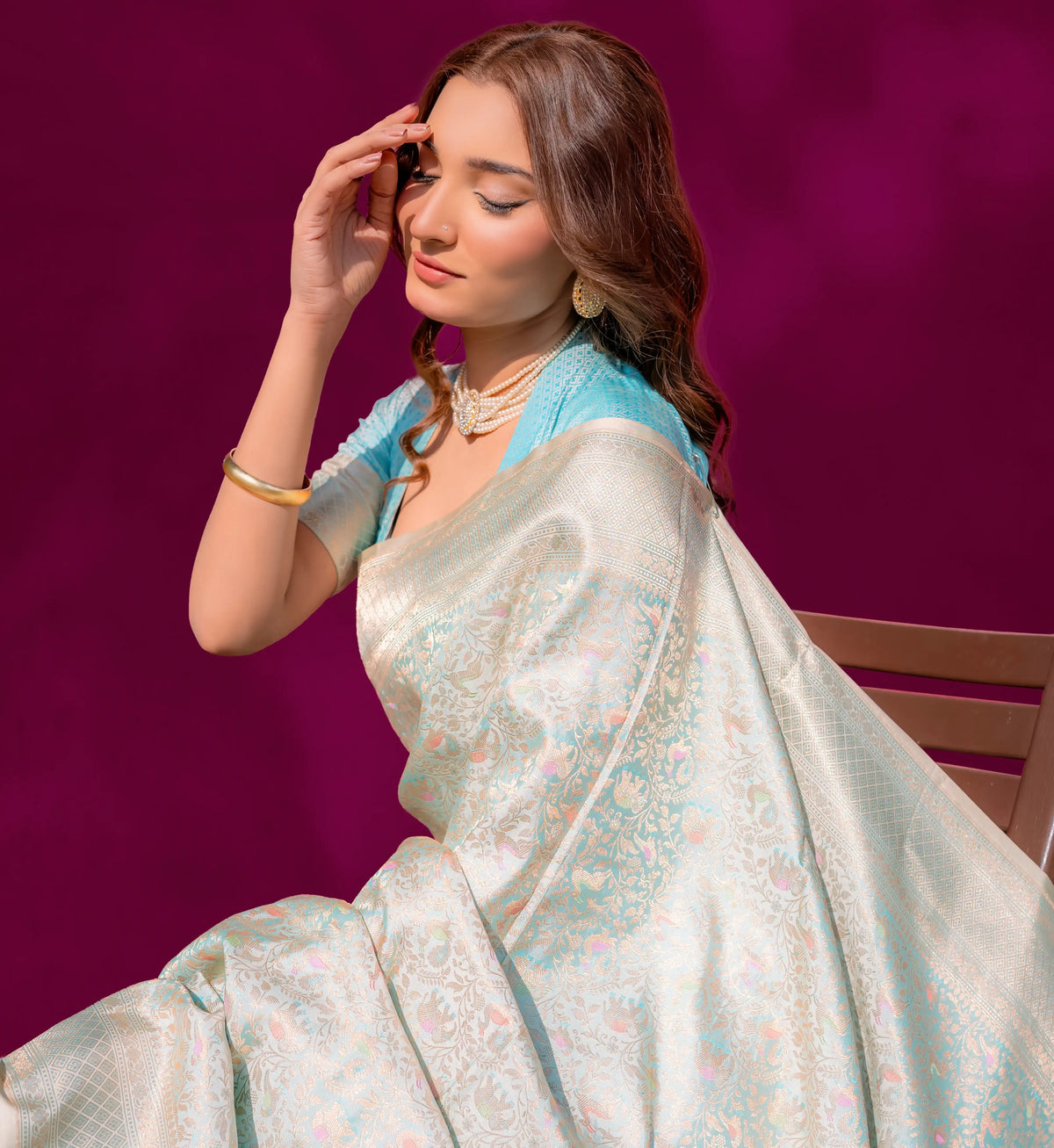 Ivory Whisper 1.2 | Handwoven Banarasi Saree