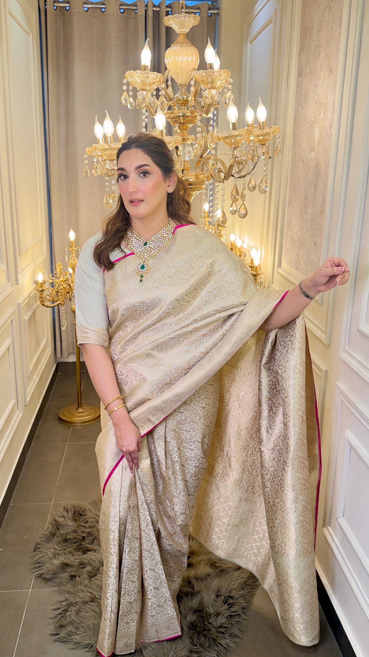 Ivory Whisper 1.1 | Handwoven Banarasi Saree