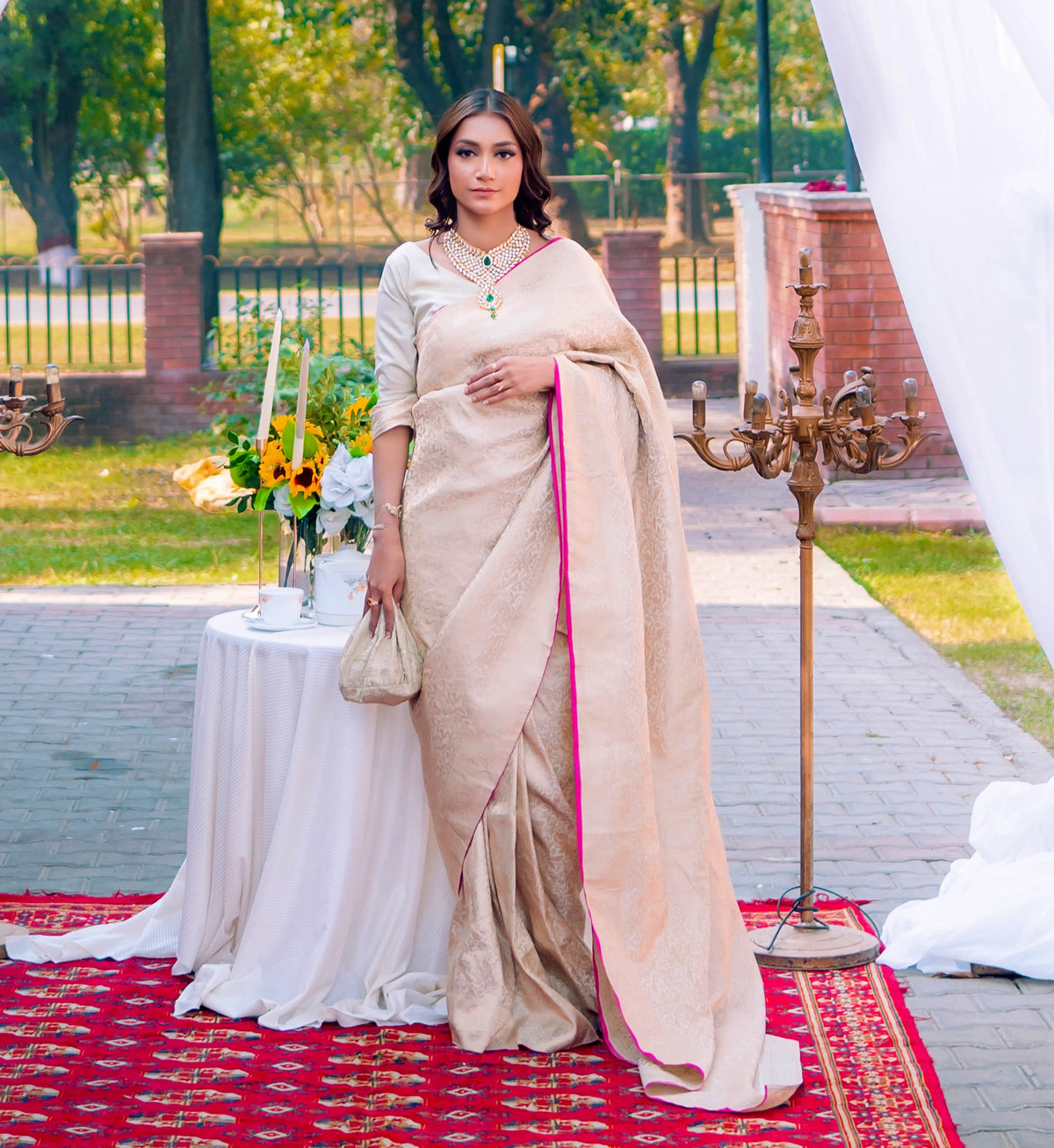 Ivory Whisper 1.1 | Handwoven Banarasi Saree