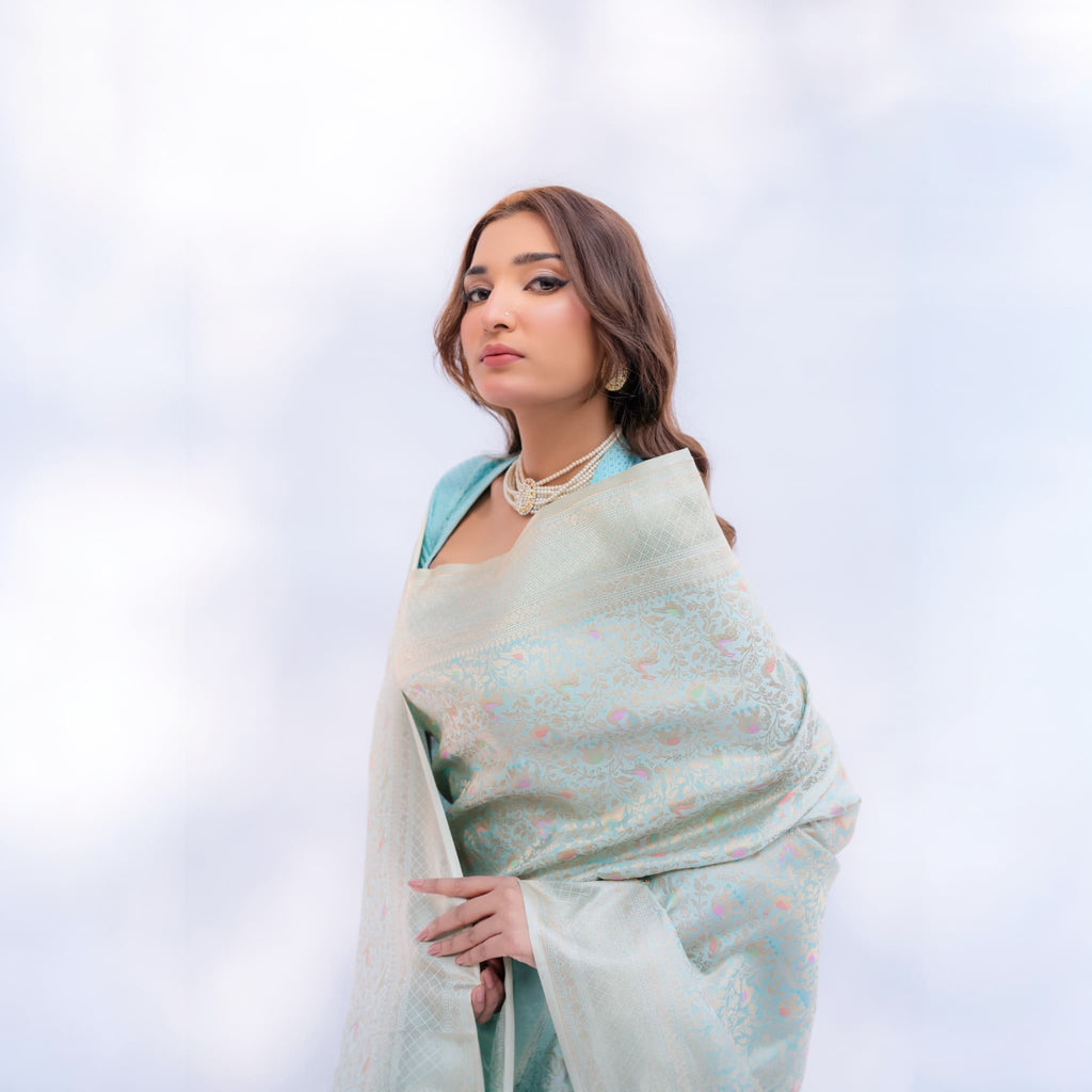 Ivory Whisper 1.2 | Handwoven Banarasi Saree