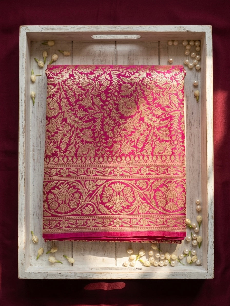 Blush Majesty - Handwoven Banarasi Saree