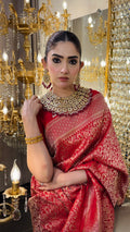 Scarlet Dynasty | Handwoven Banarasi Saree