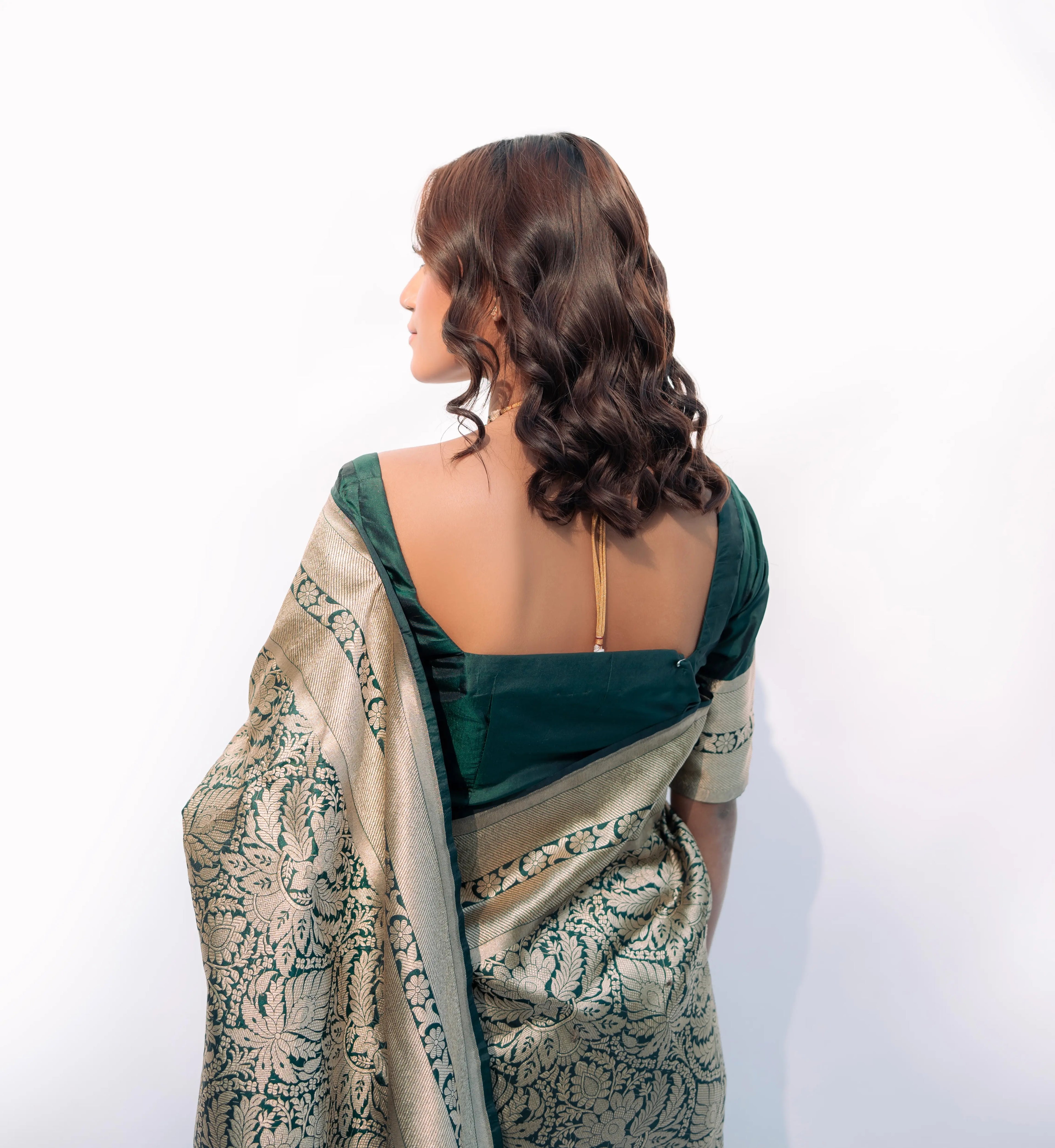 Emerald Reign | Handwoven Banarasi Saree