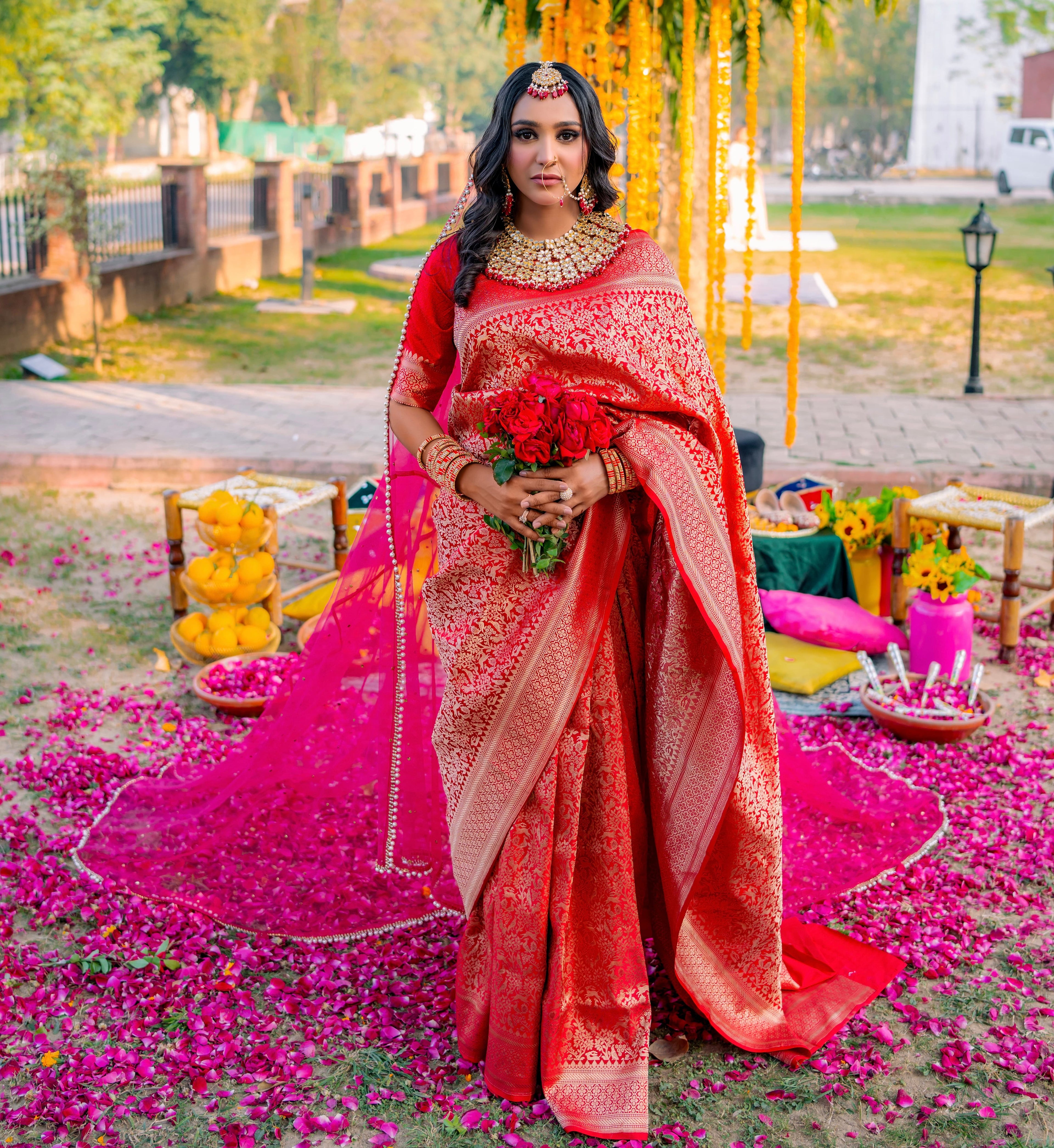 Scarlet Dynasty | Handwoven Banarasi Saree
