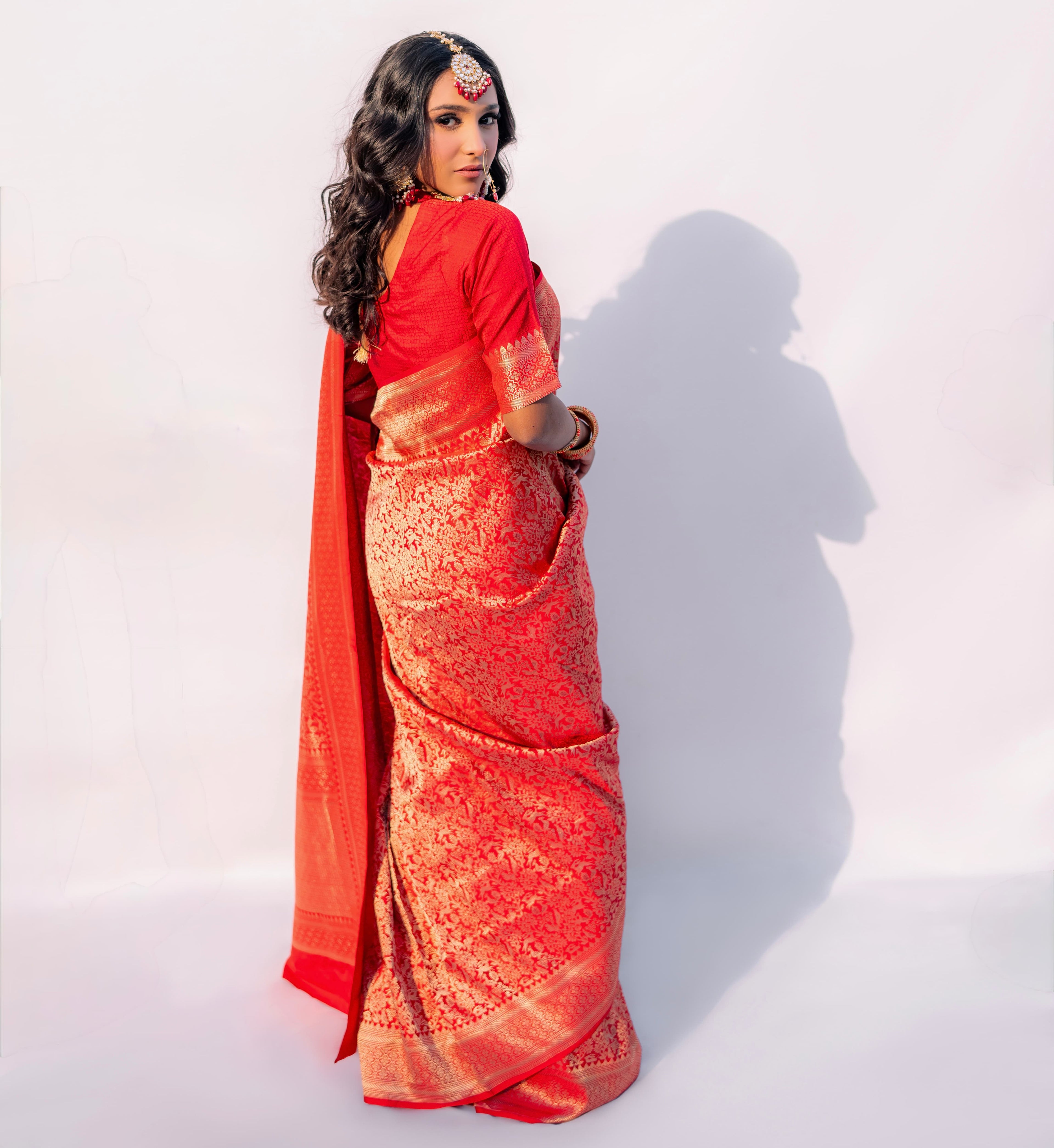 Scarlet Dynasty | Handwoven Banarasi Saree