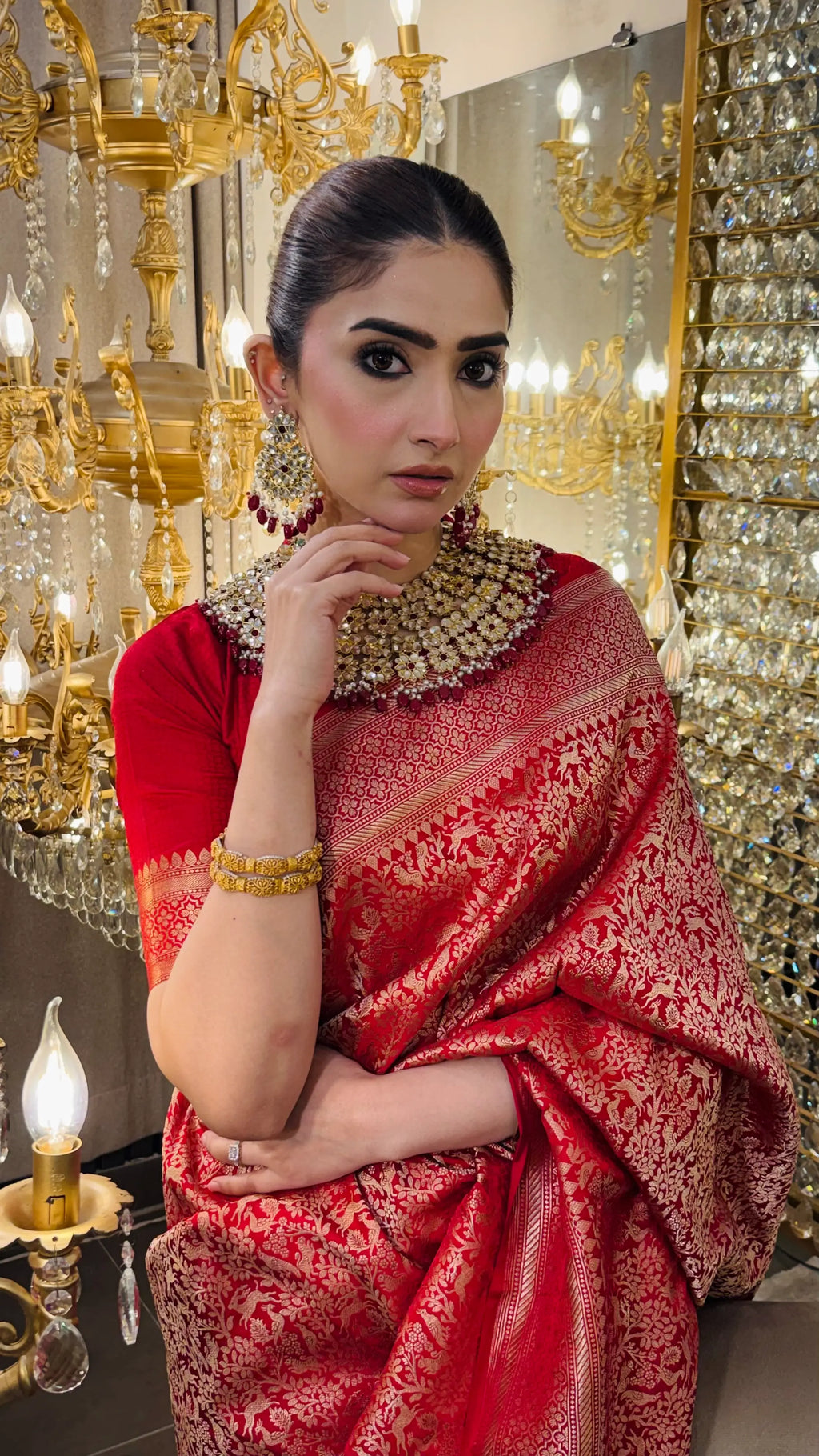 Scarlet Dynasty | Handwoven Banarasi Saree