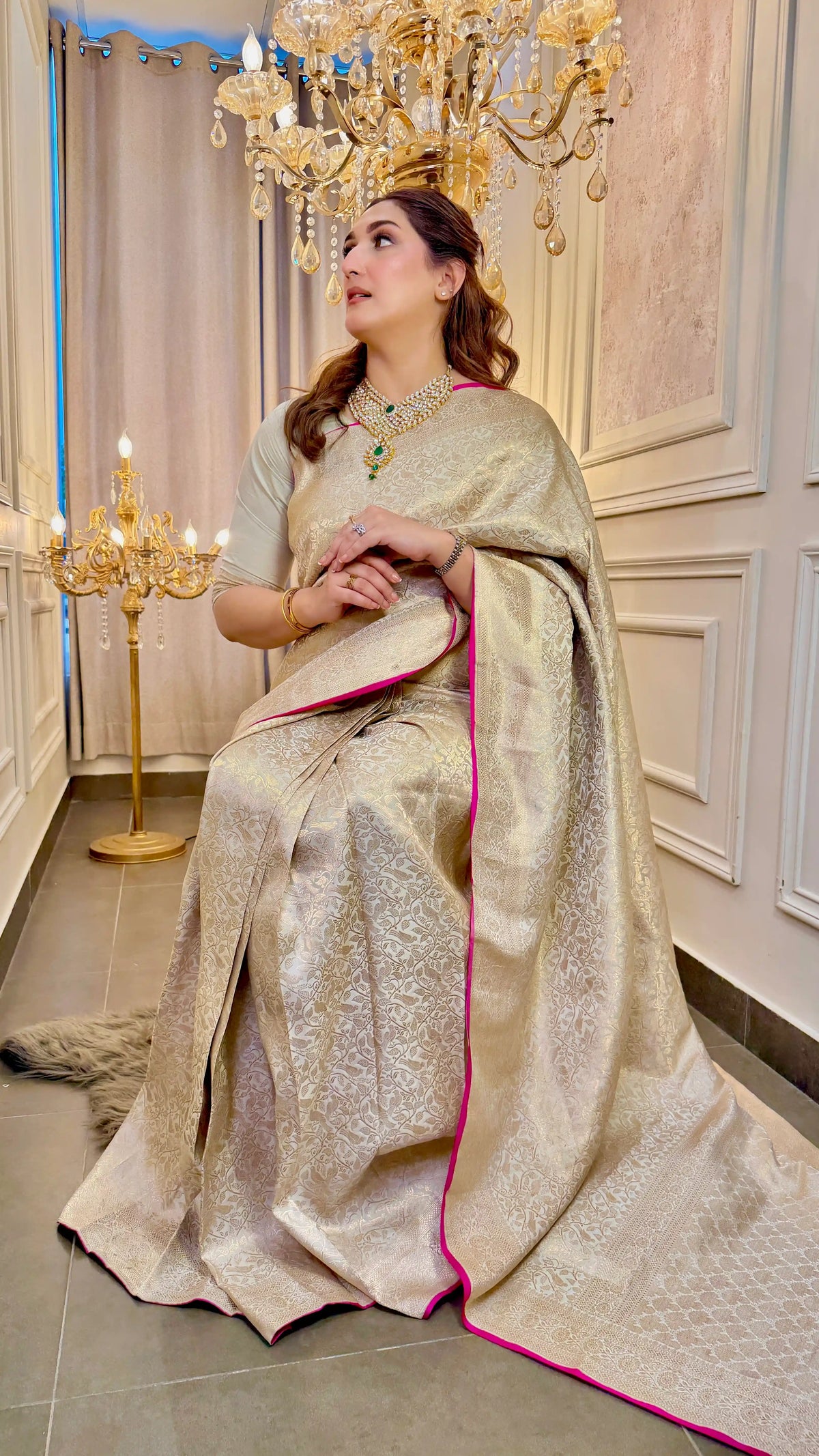 Ivory Whisper 1.1 | Handwoven Banarasi Saree