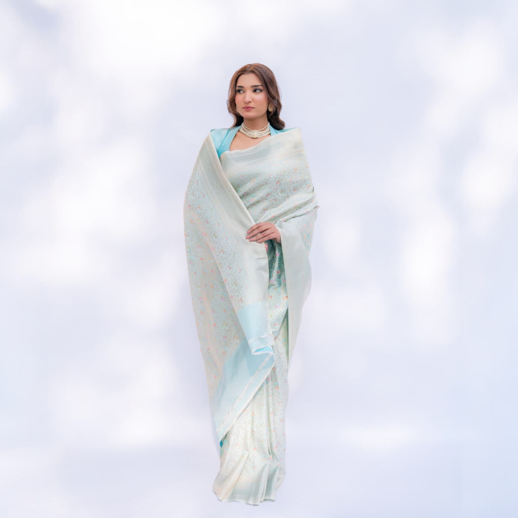 Ivory Whisper 1.2 | Handwoven Banarasi Saree